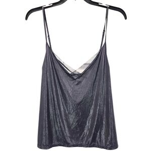 Victorias Secret Camisole Gray Shimmery Fabric‎ Womens Sz Large Cami Y2K